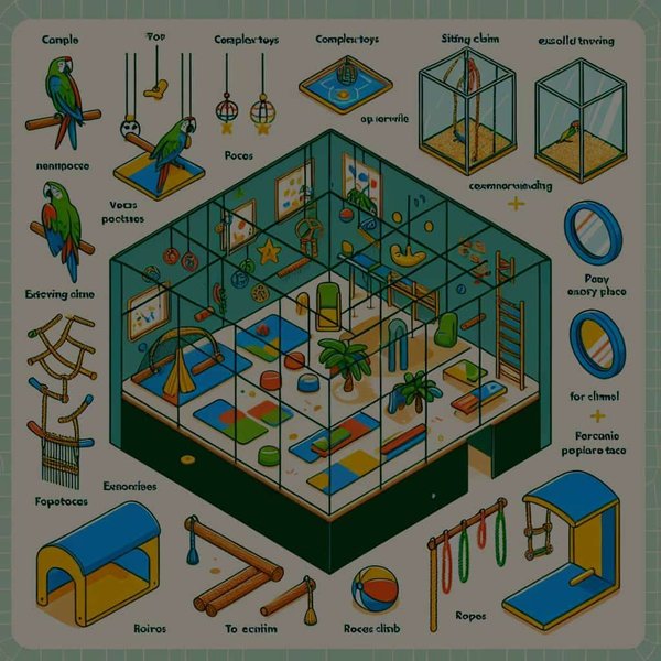 Quelles activités recommander pour stimuler un ara chloroptère dans un environnement intérieur ?